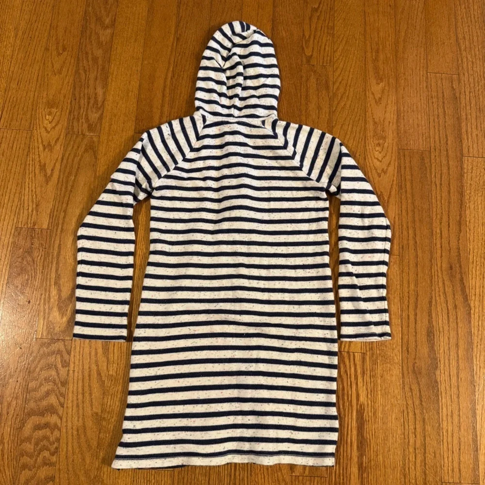 Lands End Kids Striped Hooded Zip-Up Jacket Size L